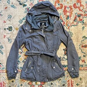 Beverly Hills Polo Club Blue Gray Utility Jacket with Hood